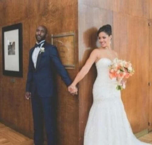 Melissa Ghoston and Lloyd Pierce on their wedding venue.